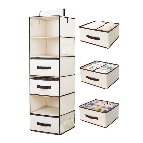 Shop Storageworks 6 Shelf Hanging Closet Organizer Foldable Hanging Shelves Overstock 21417056
