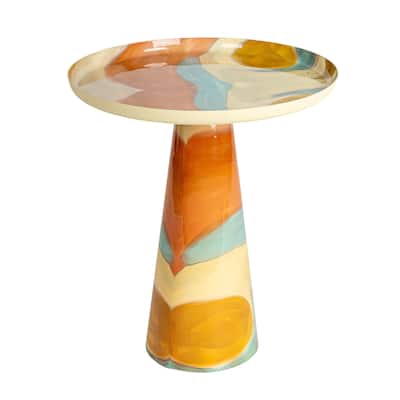 Mosaic Enameled Metal Table