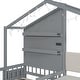 preview thumbnail 18 of 18, Versatility Twin Size House Bed with Upholstered Sofa, Wood Guardrail Bed with Shelves and Two Drawers, Charging Station Design