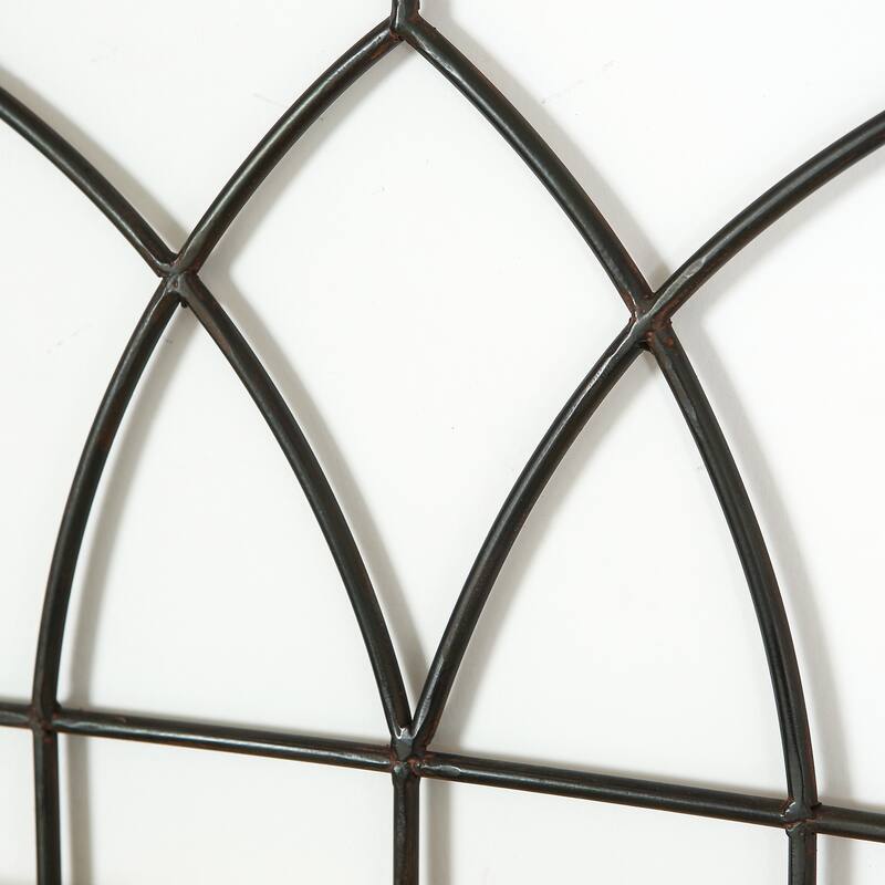 Brown and Black Cathedral Iron Window with 8 Tealight Holders Wall Sconce
