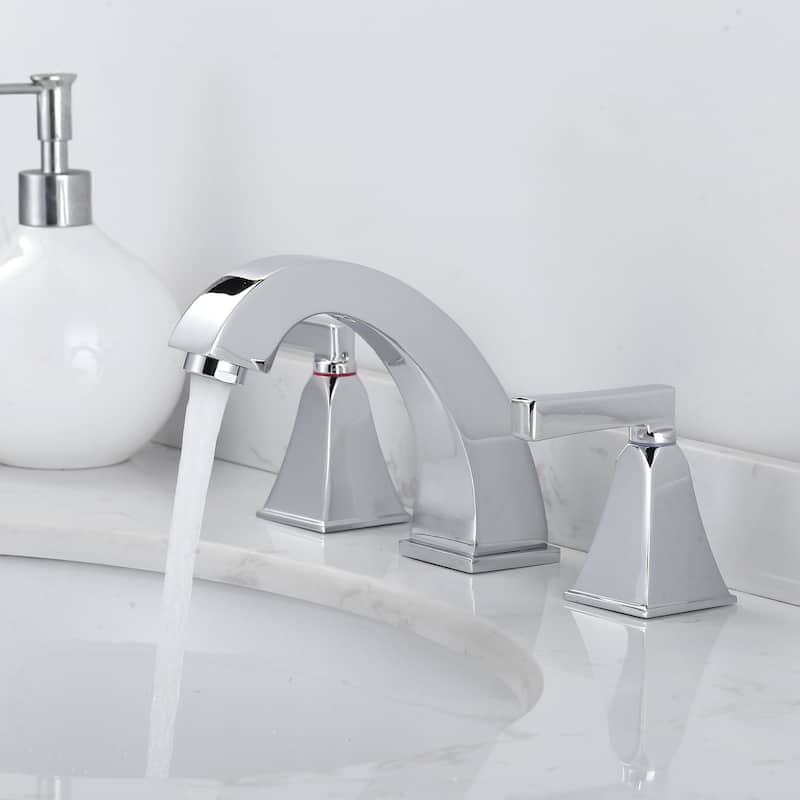 WOWOW 8 in. Widespread Double Handle Bathroom Faucet