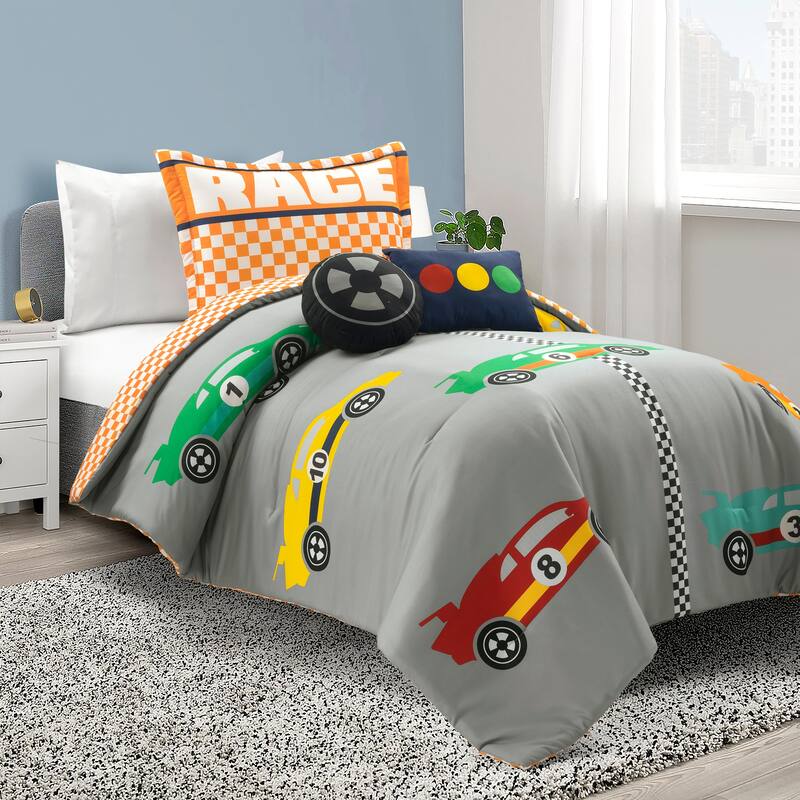 Lush Decor Racing Cars Reversible Oversized Comforter Set