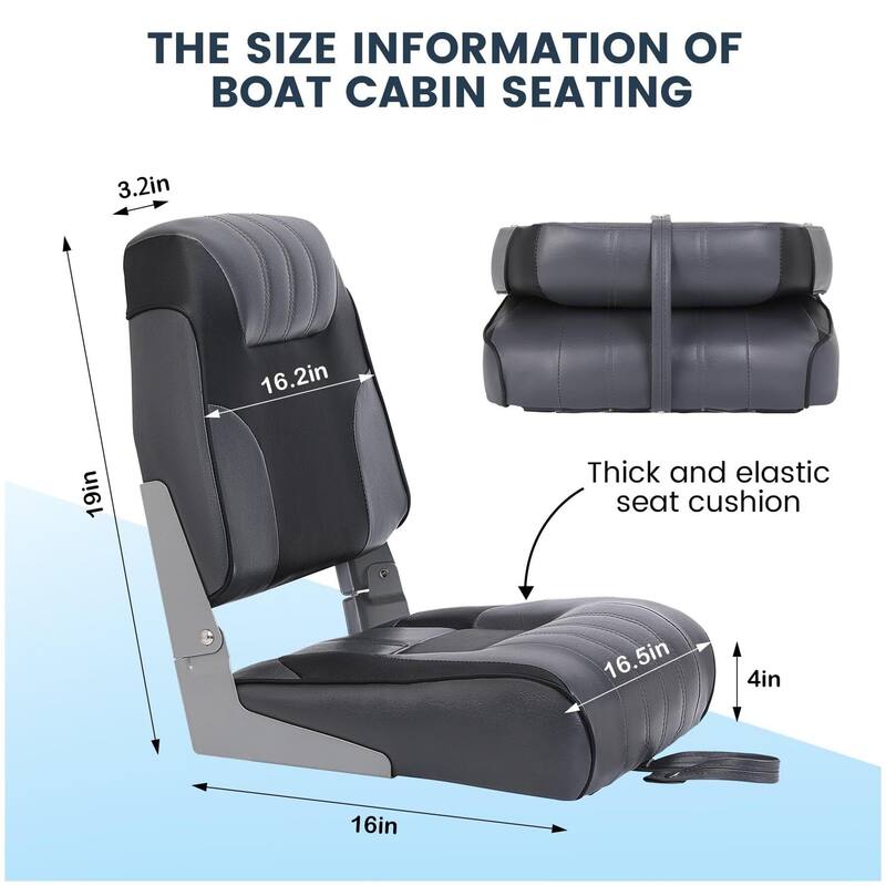 2 Pack Low Back Boat Seats with Stainless Steel Screws