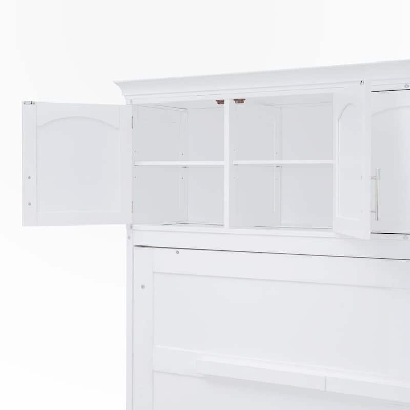 Full Size Murphy Bed Wall Bed with Top Cabinets