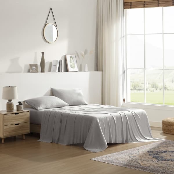 Pure Beech TENCEL™ Modal Jersey Knit Sheet Set - Heather Grey - Queen