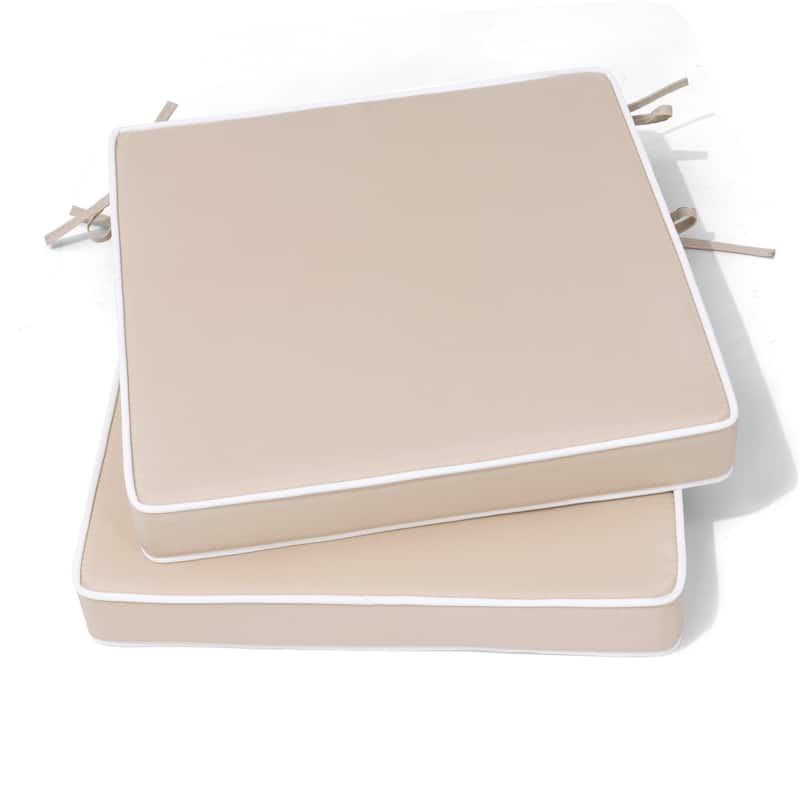 Indoor Outdoor Dining Chair Cushion Set of 2/4 Patio Chair Seat Pad - 2-Piece - Beige, 2-Piece