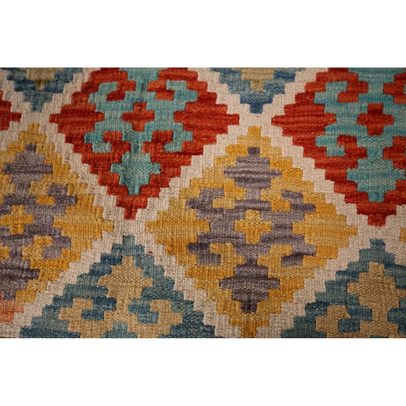 Reversible Kilim Oriental Area Rug Flatweave Wool Carpet - 5'1"x 6'6"