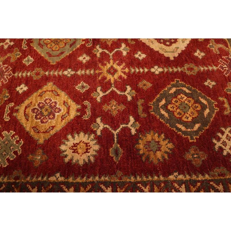 ECARPETGALLERY Hand-knotted Finest Agra Jaipur Dark Red Wool Rug - 8'9 x 11'7
