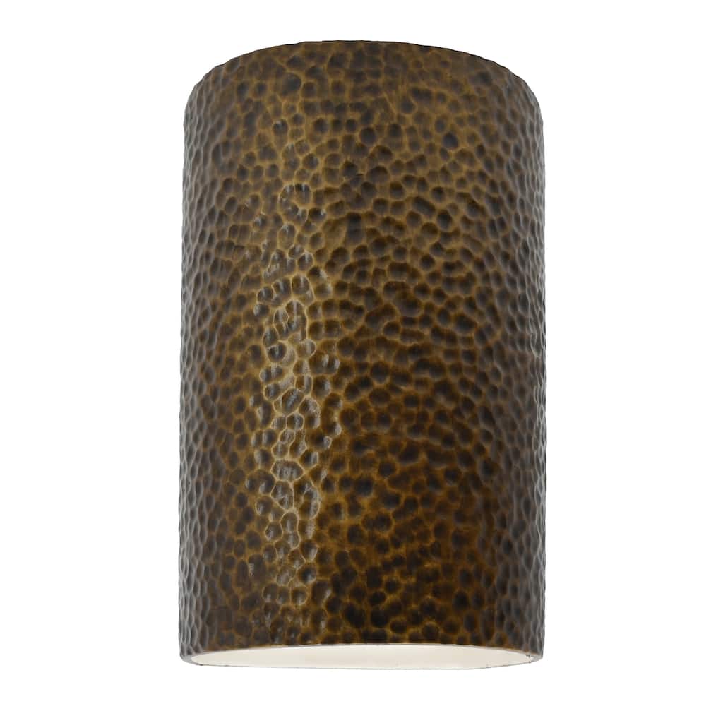 Justice Design Ambiance - Large Cylinder Wall Sconce - Open Top & Bottom - Replaceable Bulb