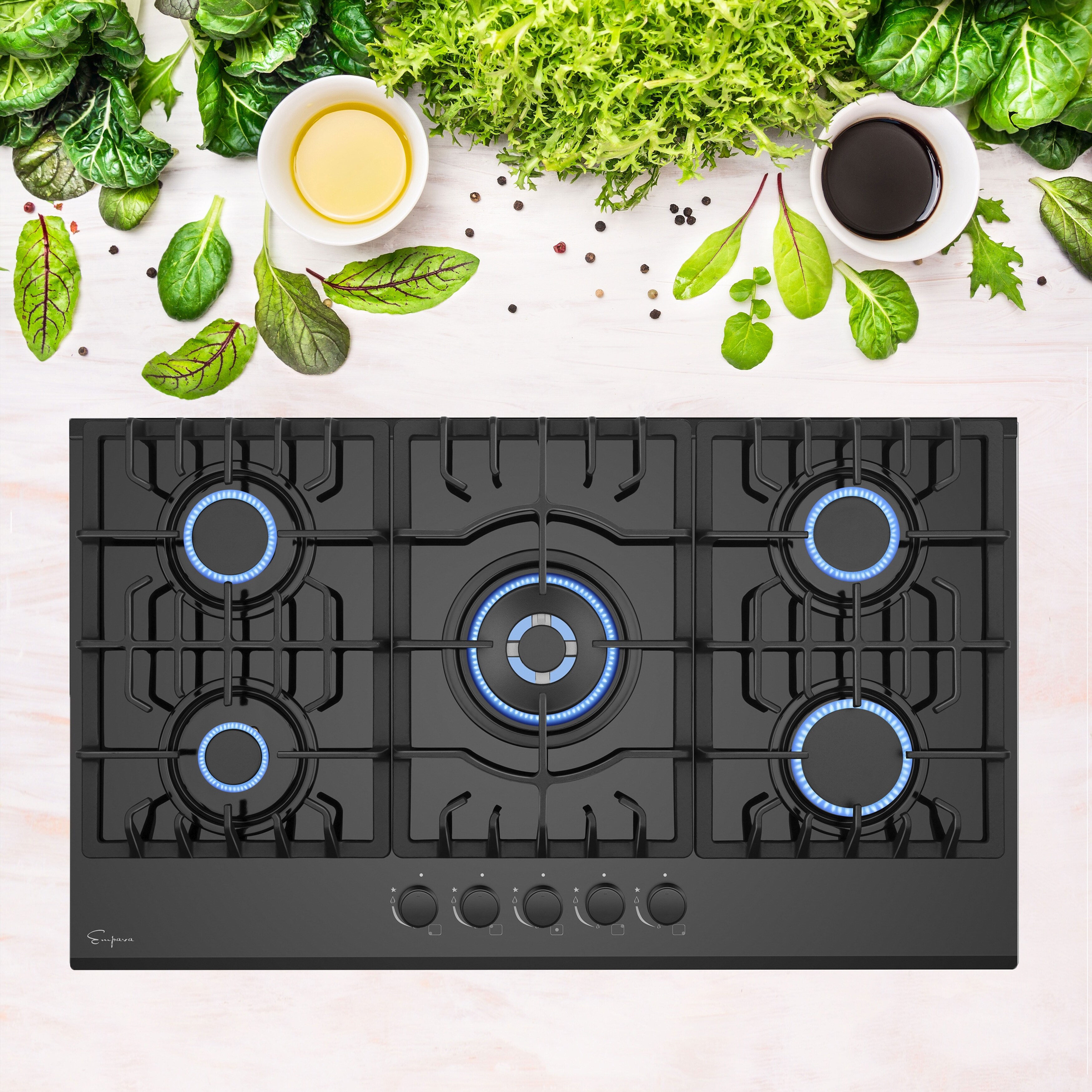 Empava 36 in. Gas Stove Cooktop 5 Italy Sabaf Sealed Burners NG