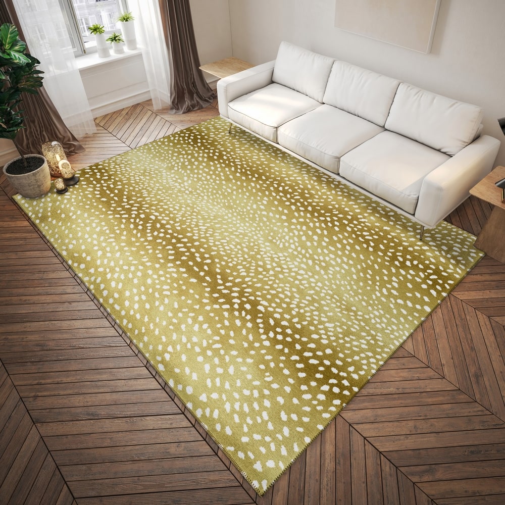 Indoor/ Outdoor Addison Safari Gazelle Animal Print Washable Area Rug