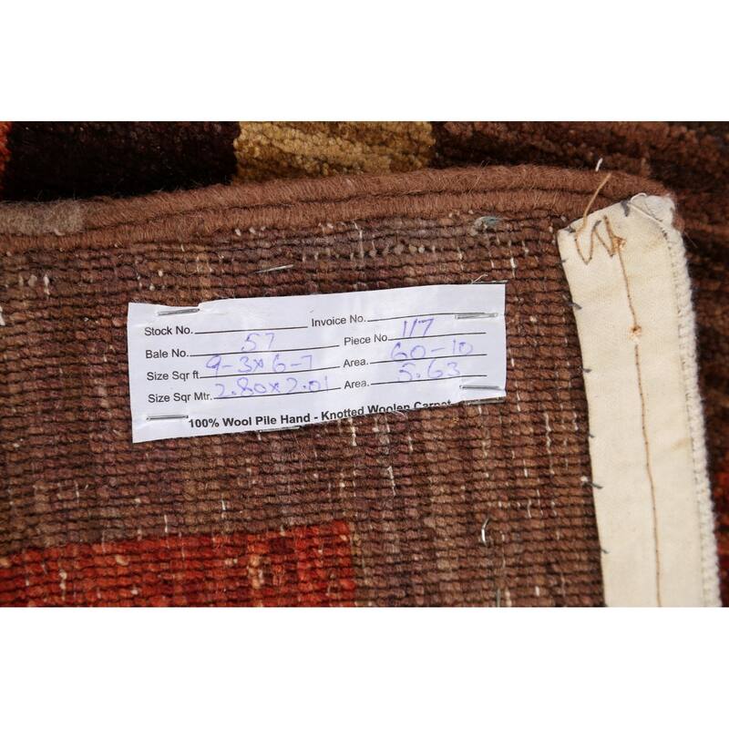 Geometric Gabbeh Kashkoli Oriental Area Rug Wool Hand-knotted - 6'6" x 9'2"
