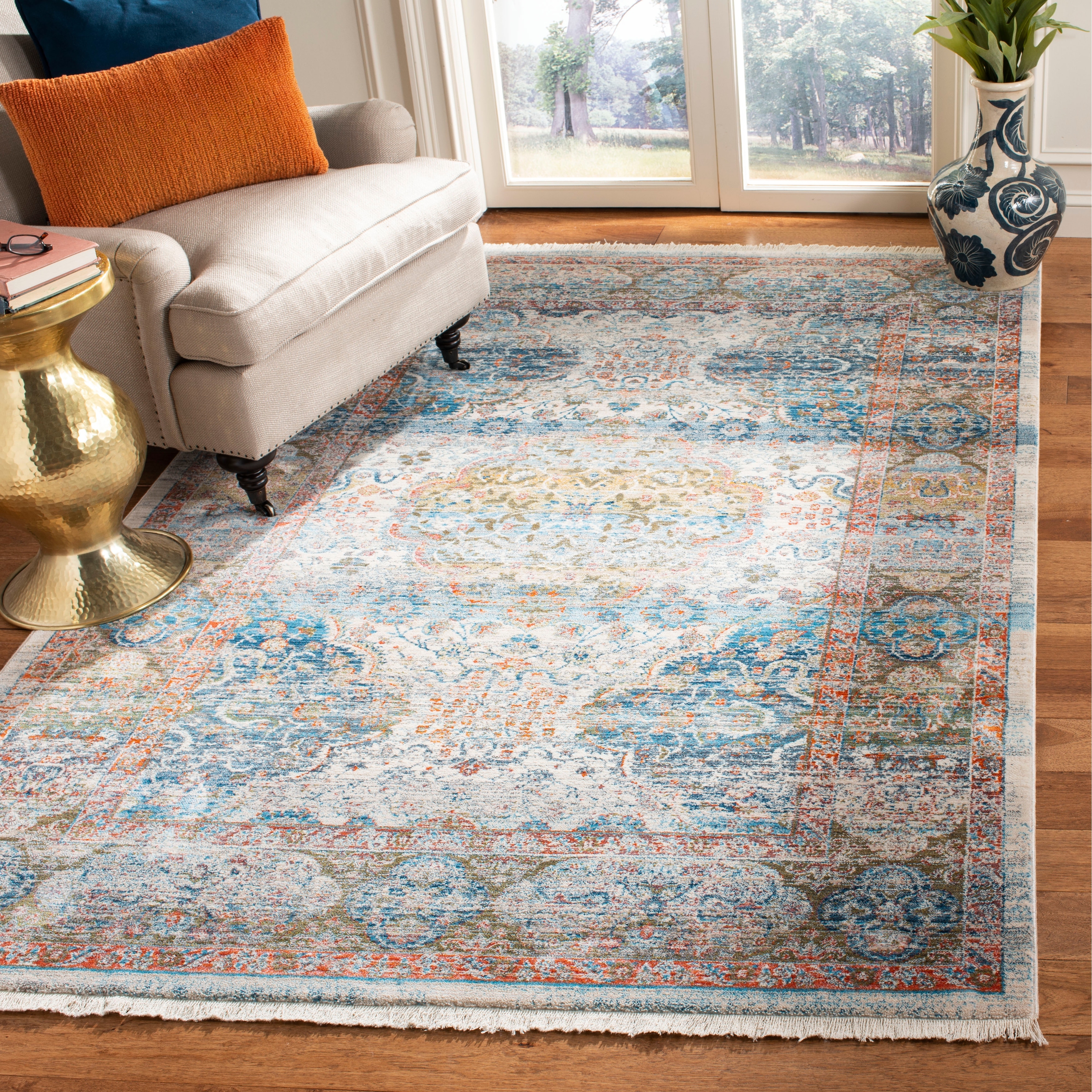 SAFAVIEH Vintage Boho Persian Tessel Oriental Polyester Rug with