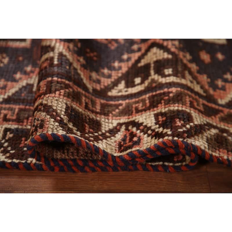 Hand-knotted Vegetable Dye Qashqai Persian Antique Area Rug - 5'0"x 7'7"