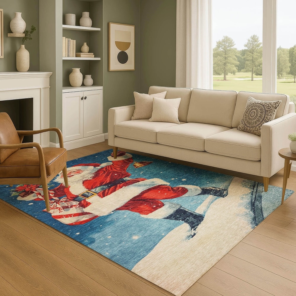 Premium Washable Super Soft Christmas Santa Mayfield Rug