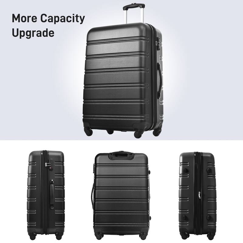 3 Piece Luggage Set, 20" 24" 28" Hardside Luggage Set, Lightweight Suitcase Set with TSA Lock and Spinner Wheels