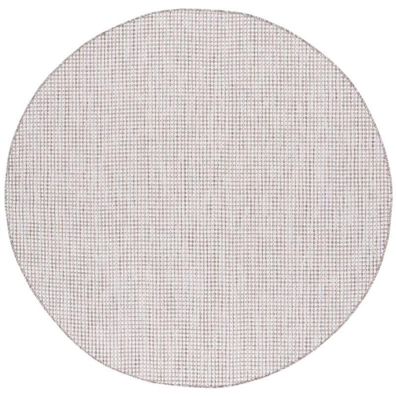 SAFAVIEH Courtyard Jessy Casual Waterproof Patio Backyard Rug - 6'7" Round - Ivory/Grey