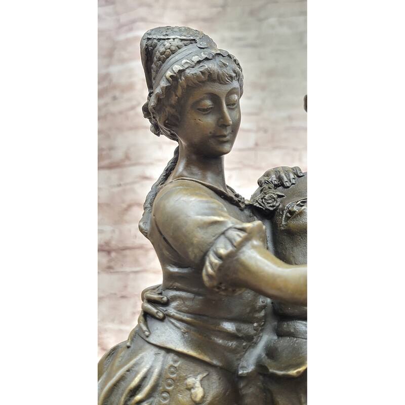 Gaudez Dancing Couple Lovers Romantic Bronze Statue Sculpture 18.5 Inches X 8 Inches
