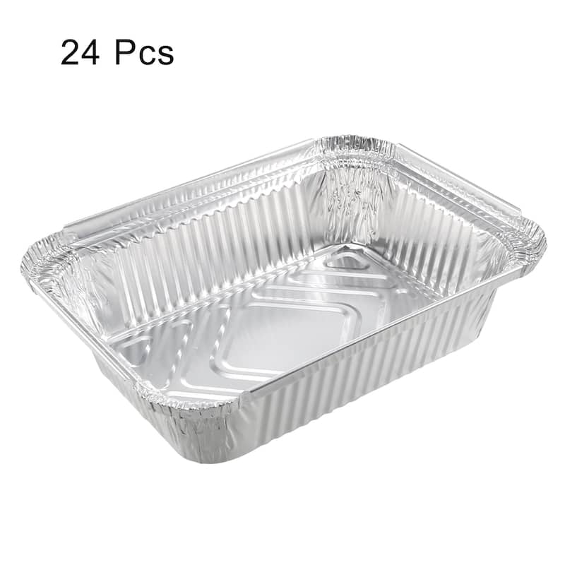 7.3"x5.3" Aluminum Foil Pans, Disposable Trays Containers for Roasting