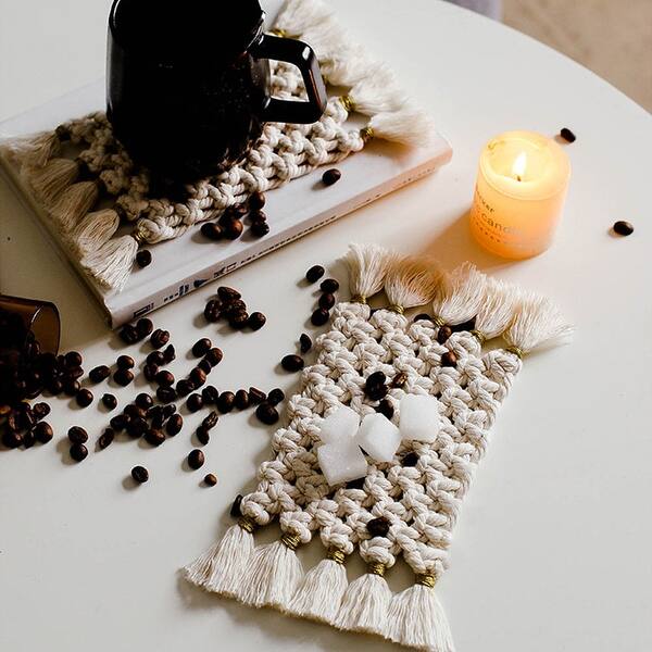 Cotton Braided Woven Non Slip Heat Insulation Kitchen Placemat Cup Mug Pad  Mat - Beige - Bed Bath u0026 Beyond - 37022644