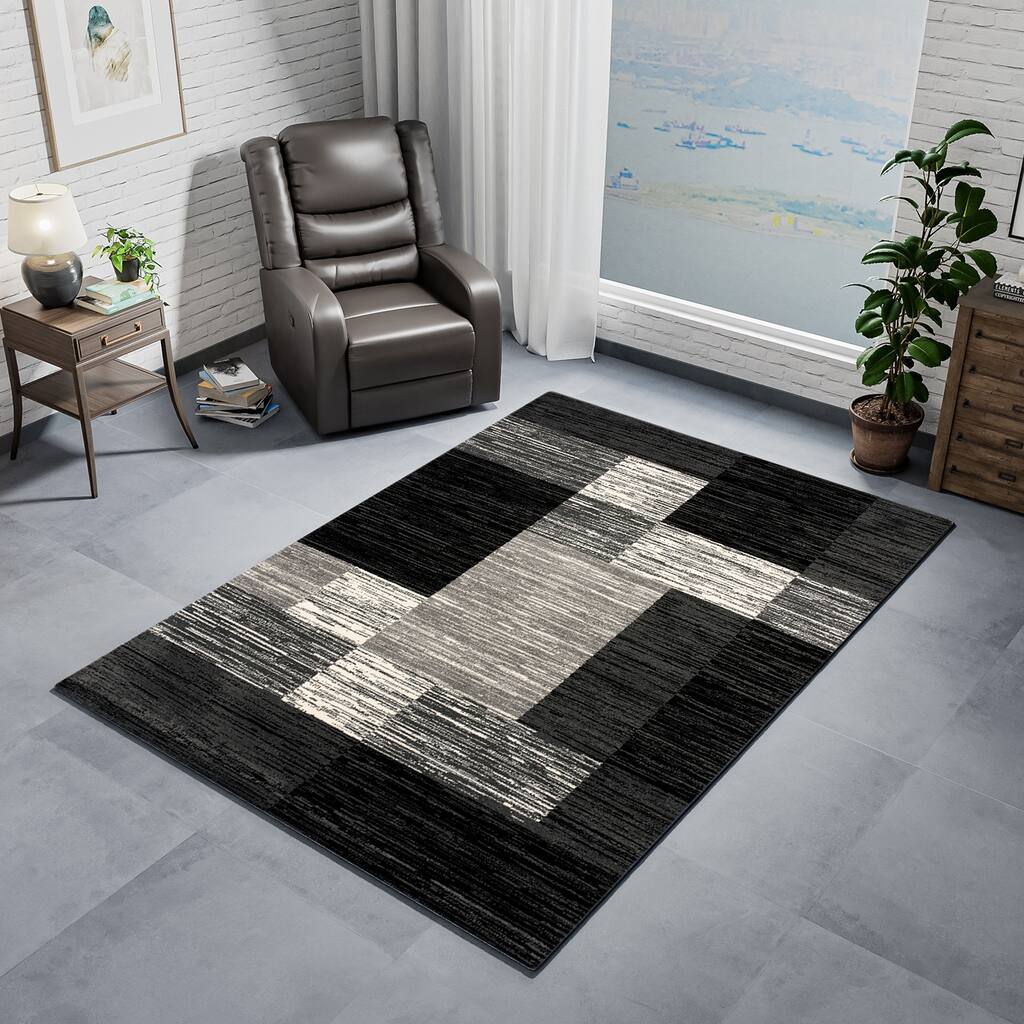Twist Contemporary Modern Color Block Area Rug