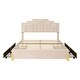 preview thumbnail 51 of 52, Velvet LED Upholstered Platform Bed with RGB Lights