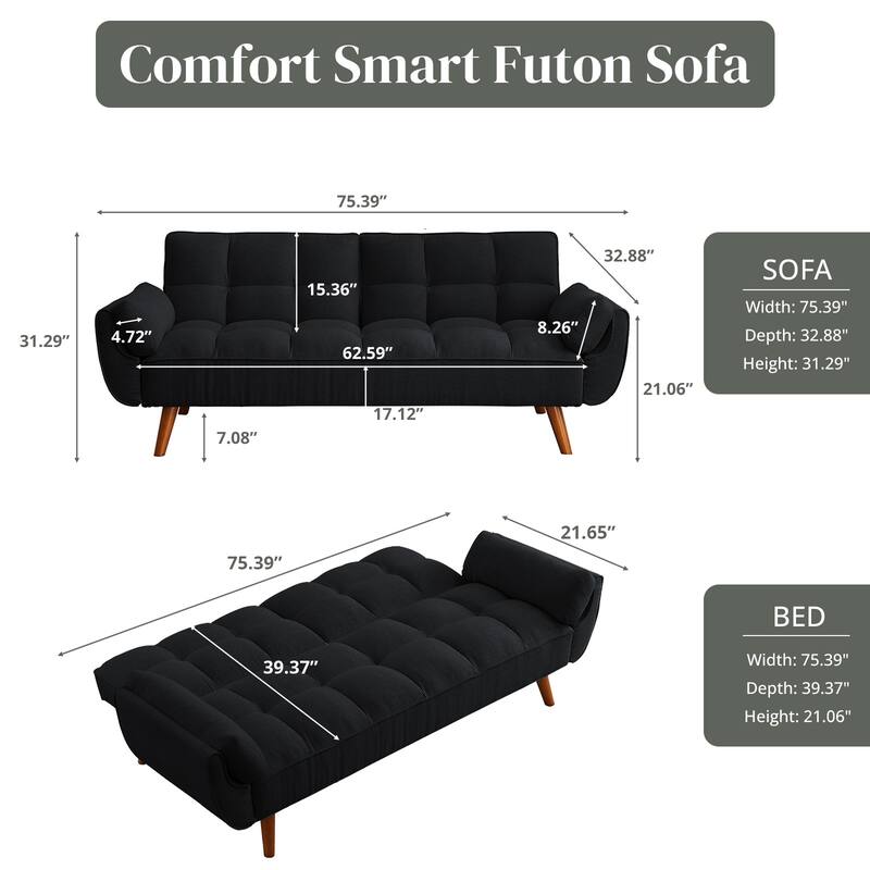 Sofa Couch for Living Room, Loveseat Sofa Futons for Small Space,Bedroom,Apartment,Studio