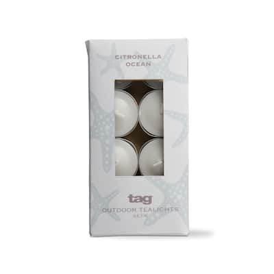 Citro Ocean Tealights Set Of 8 Scented Candles With Notes Of Fresh Aloe Melon And Woody Florals 3Hr Burn Time Home Decor - White