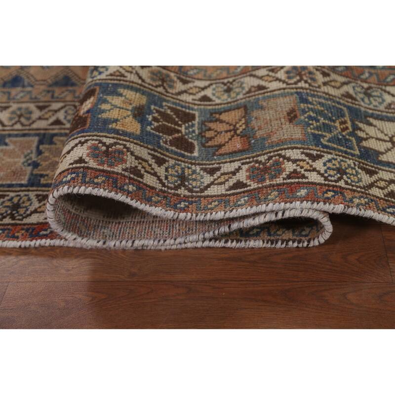 Traditional Bakhtiari Persian Vintage Rug Handmade Orange Wool Carpet - 6'10"x 9'11"