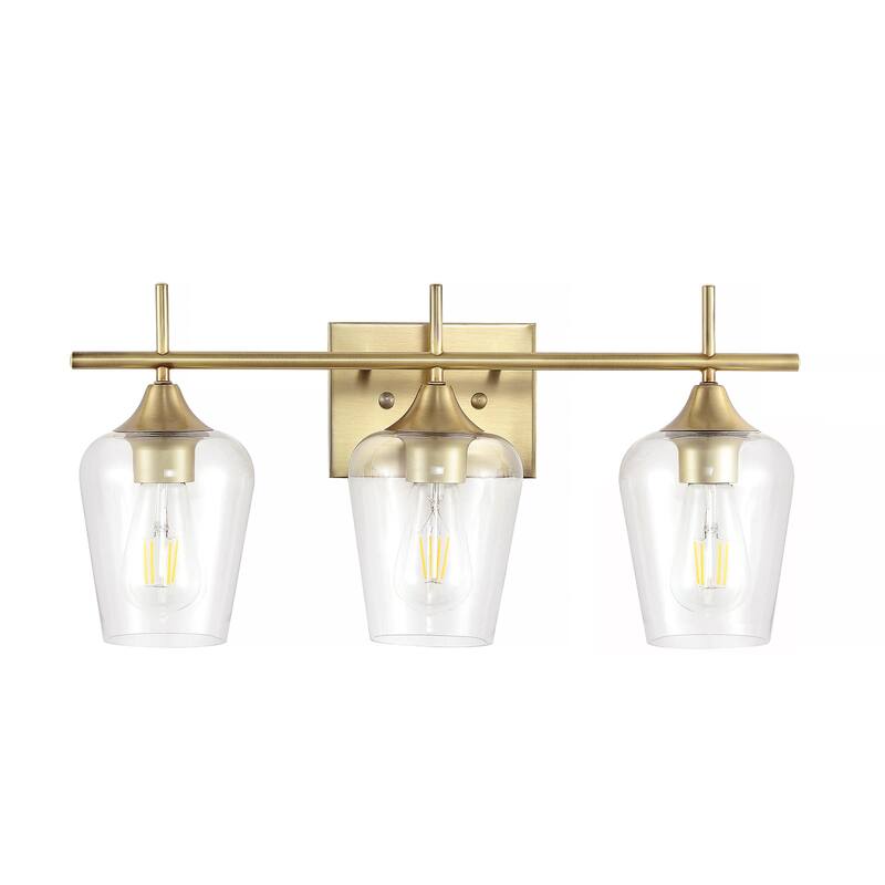 GetLedel 3-Light Dimmable Bathroom Vanity Light Wall Sconce with Clear Glass Shades