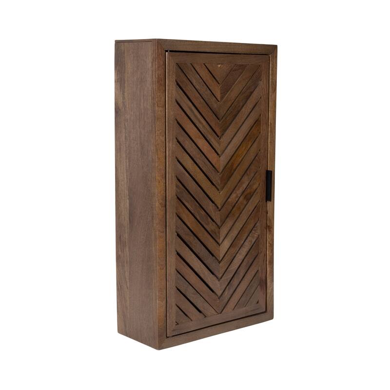 Kate and Laurel Mezzeta Tall 2-Door Bath Cabinet - 15x7x28 - Brown