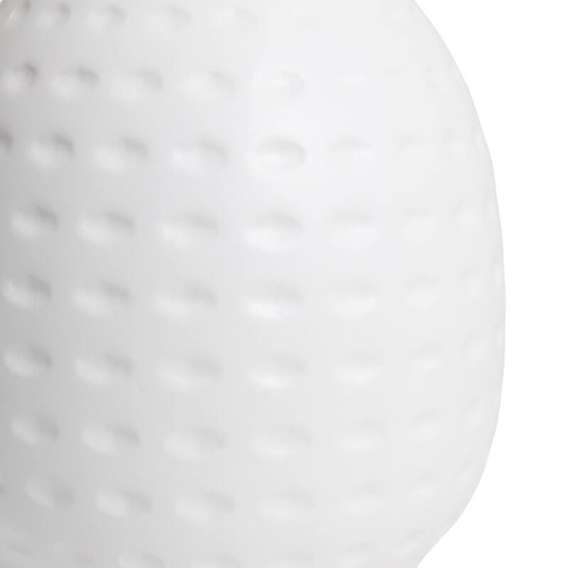 Petite Dimpled Ceramic Table Lamp with Tapered Shade - 12.5" - Off White