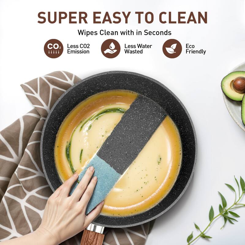 Kitchen Cookware Sets Nonstick, 12 Piece Pots and Pans Set Granite Cooking Set