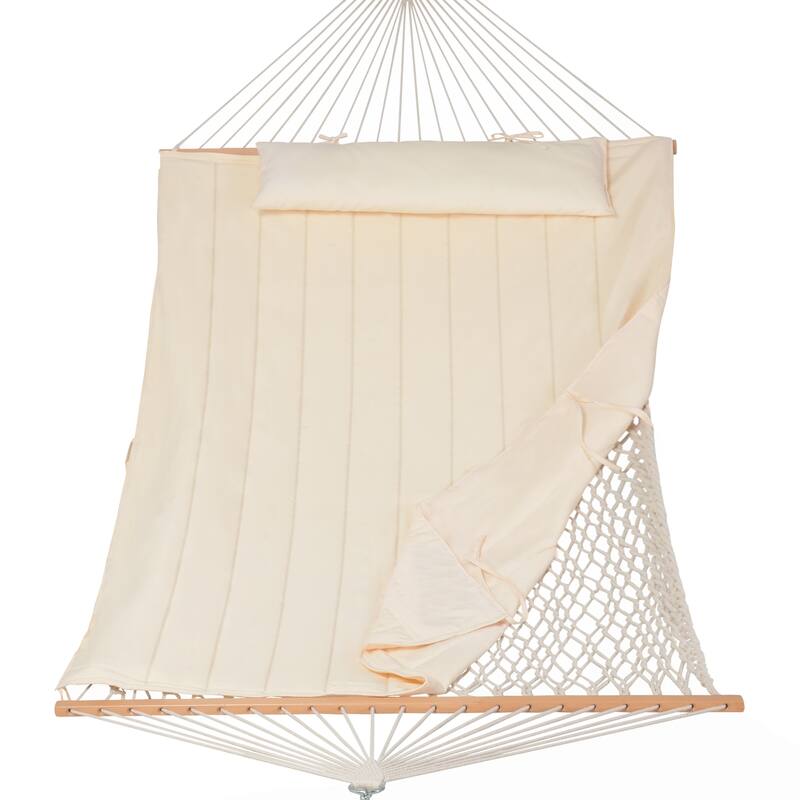 Outdoor Rope Hammock with Polyester Pad, 475 lbs Capacity