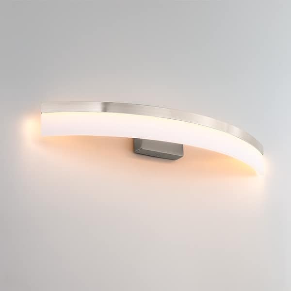 slide 2 of 11, 26.6 in. 4-Light Curved Brushed Nickel Modern/Contemporary LED Vanity Light Bar - 26.6"W 26.6"W