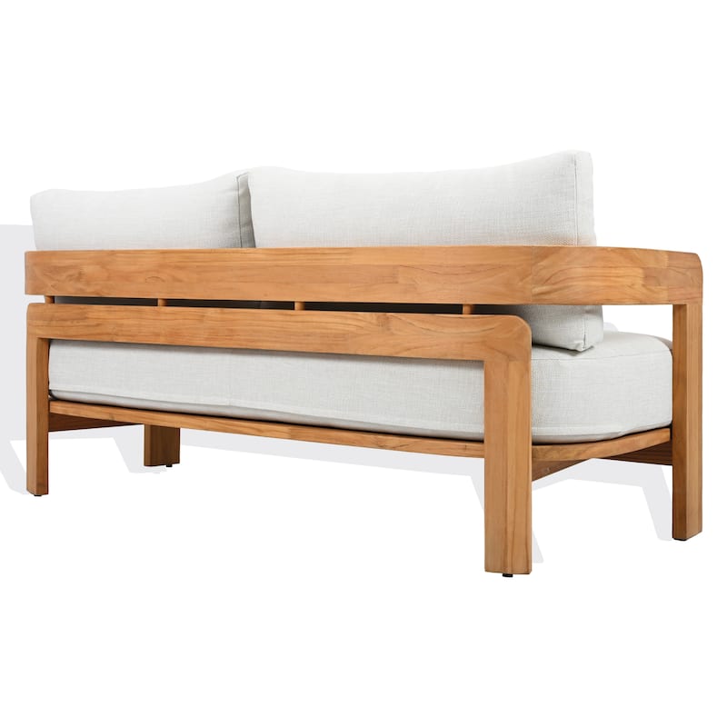 SAFAVIEH Couture Achilles Teak Patio Sofa