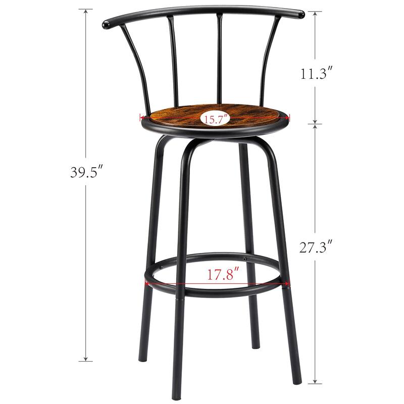 Javlergo Swivel Counter Bar Stools With Back, Set of 2