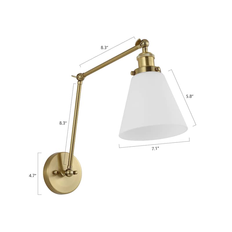 WINGBO Swing Arm Adjustable Wall Sconce with Shade, 2-Pack...