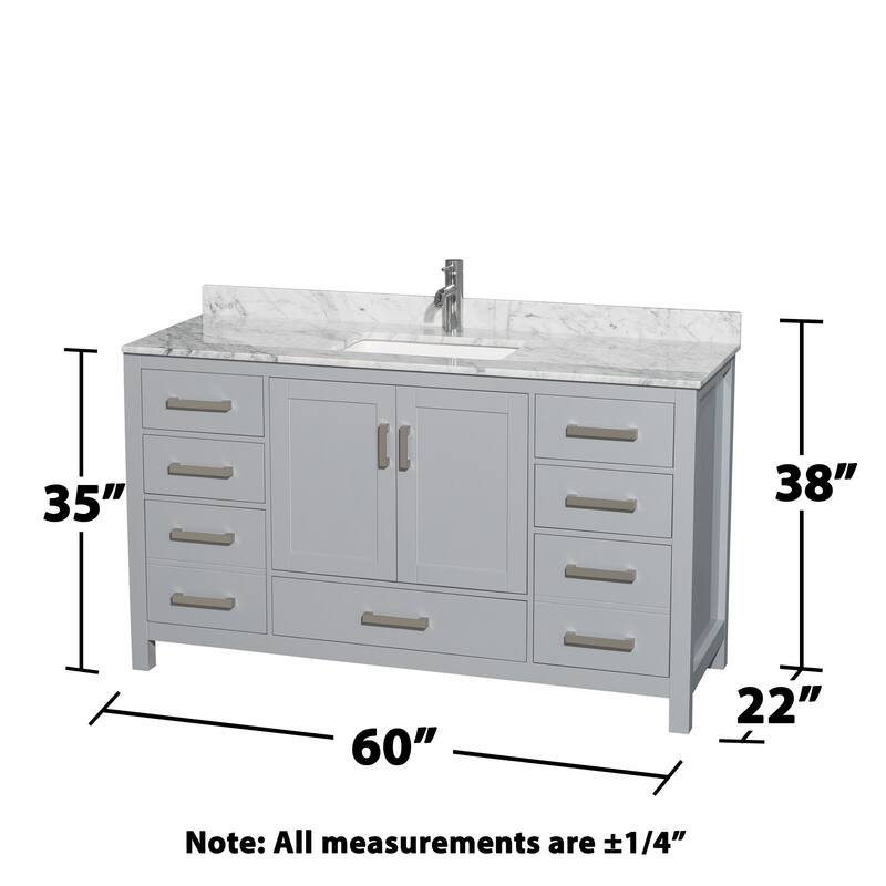 Wyndham Collection Sheffield 60" Freestanding Vanity Set with Hardwood