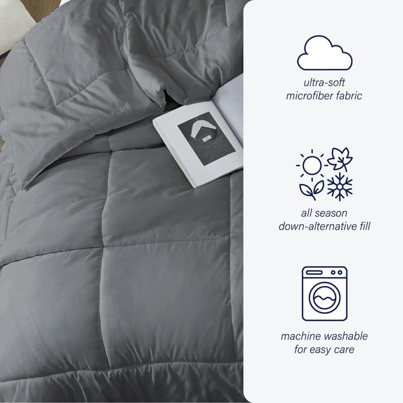 Swift Home All-Season Down Alternative Single Comforter & Duvet Insert 1-Piece Bedding