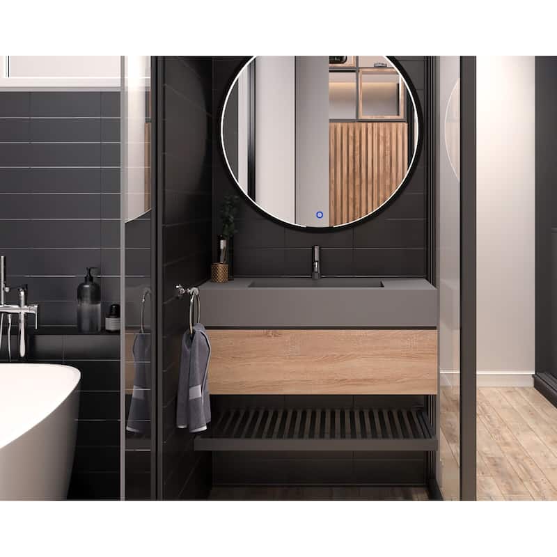 Pyramid 36" Solid Surface Bathroom Vanity Top