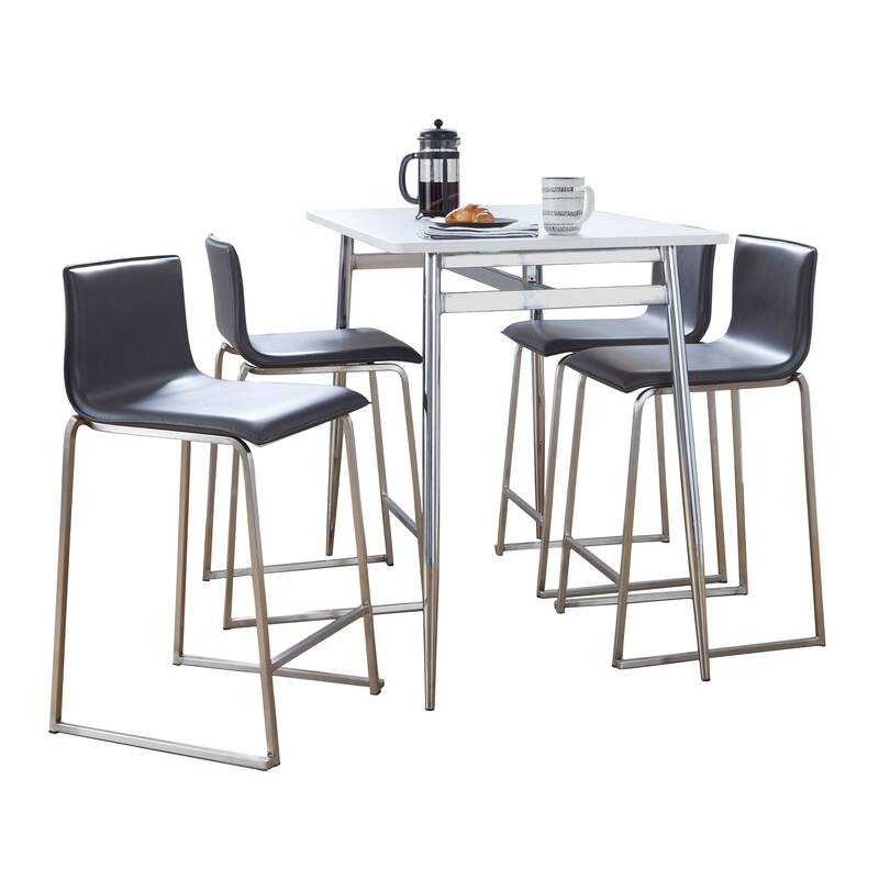 Porch & Den Naldi-Mara Upholstered 5-Piece Counter Height Dining Set
