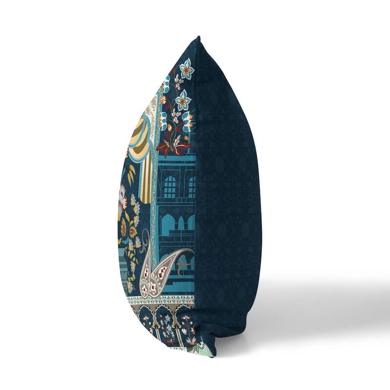 Amrita Sen Mughal Paradise Faux Suede Accent Pillow