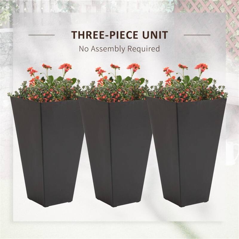 Square Garden Bed Planter for Herbs, Flowers, and Vegetables - 15.75" L x 15.75" W x 28" H