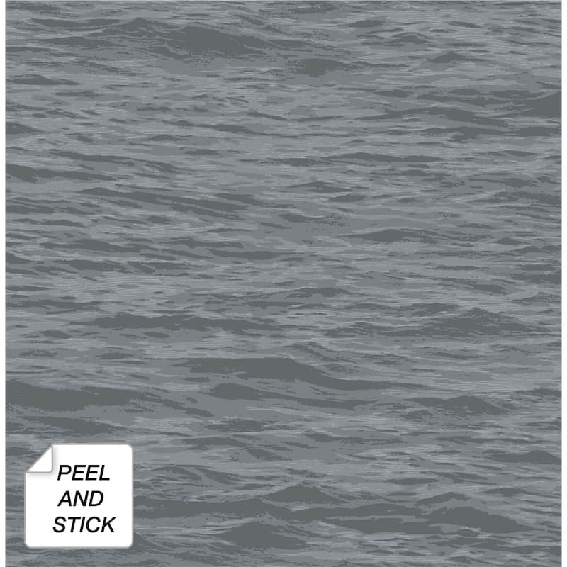 NextWall Serene Sea Peel and Stick Removabale Wallpaper - 20.5 in. W x 18 ft. L - Cove Grey