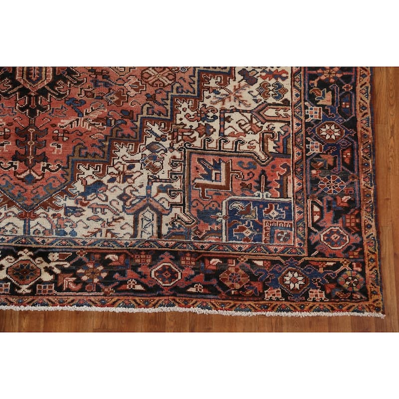 Vintage Geometric Heriz Persian Traditional Wool Area Rug Hand-knotted - 8'7" x 10'9"