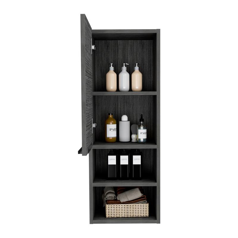Medicine Cabinet with Single Door, Two Interior Shelves, and Two External Shelves