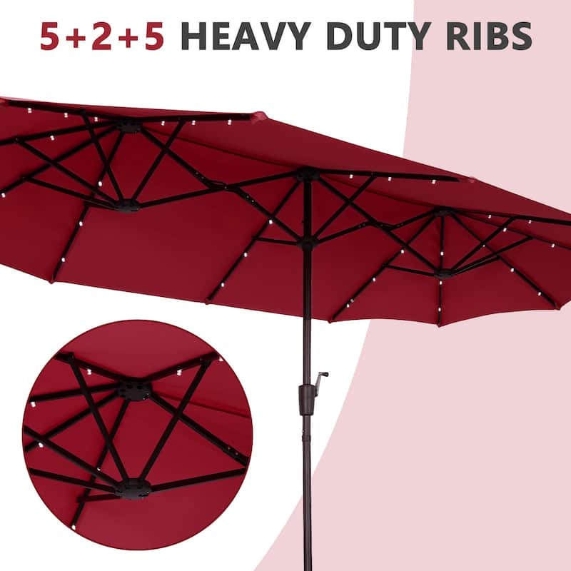 Autlaycil 13 ft Patio Umbrella with Crank Outdoor Umbrella with Base