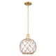 Option Clear Glass with Brown Rope / Satin Gold