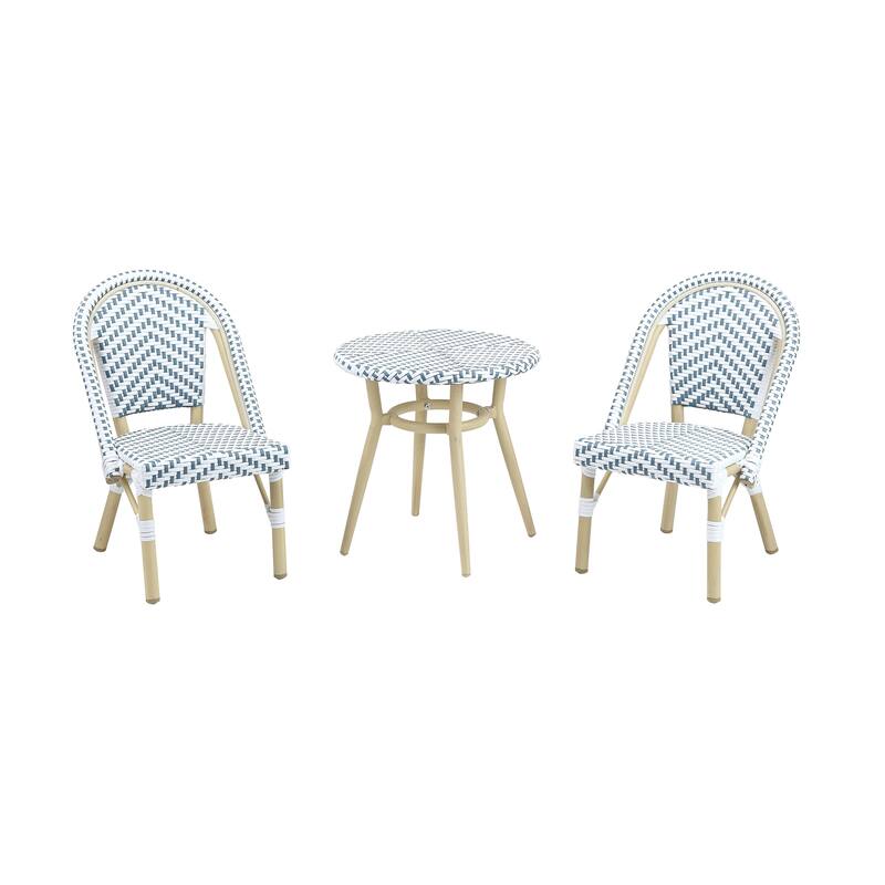Contemporary Aluminum 3-piece Kid's Patio Outdoor Table and Chair Set by Furniture of America